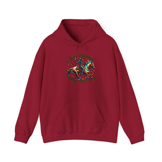 Lasso Christmas Cowgirl - Unisex Heavy Blend™ Hooded Sweatshirt