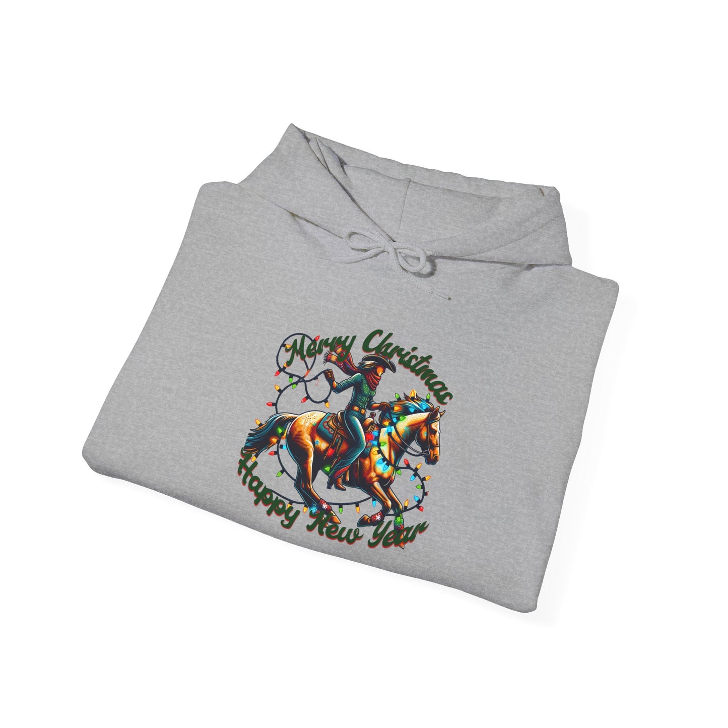 Lasso Christmas Cowgirl - Unisex Heavy Blend™ Hooded Sweatshirt