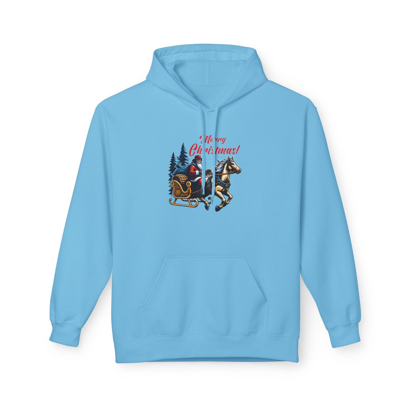 Merry Christmas Sleigh - Unisex Midweight Softstyle Fleece Hoodie
